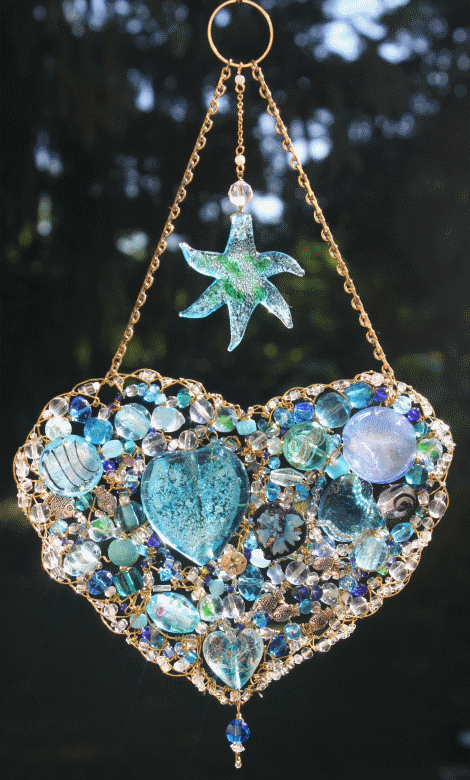 Turquois Heart -sold (11" x 6")